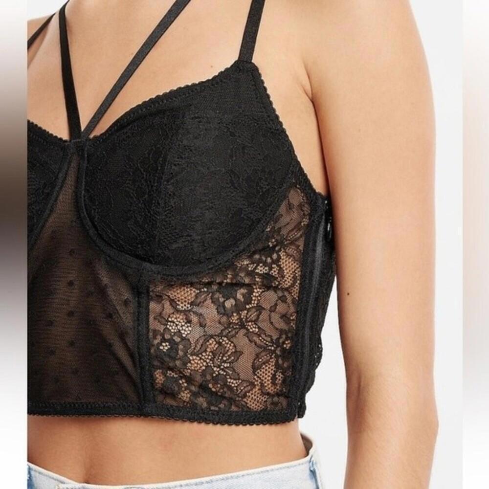 Express Lace Strappy Bustier Cropped - Picture 2 of 6